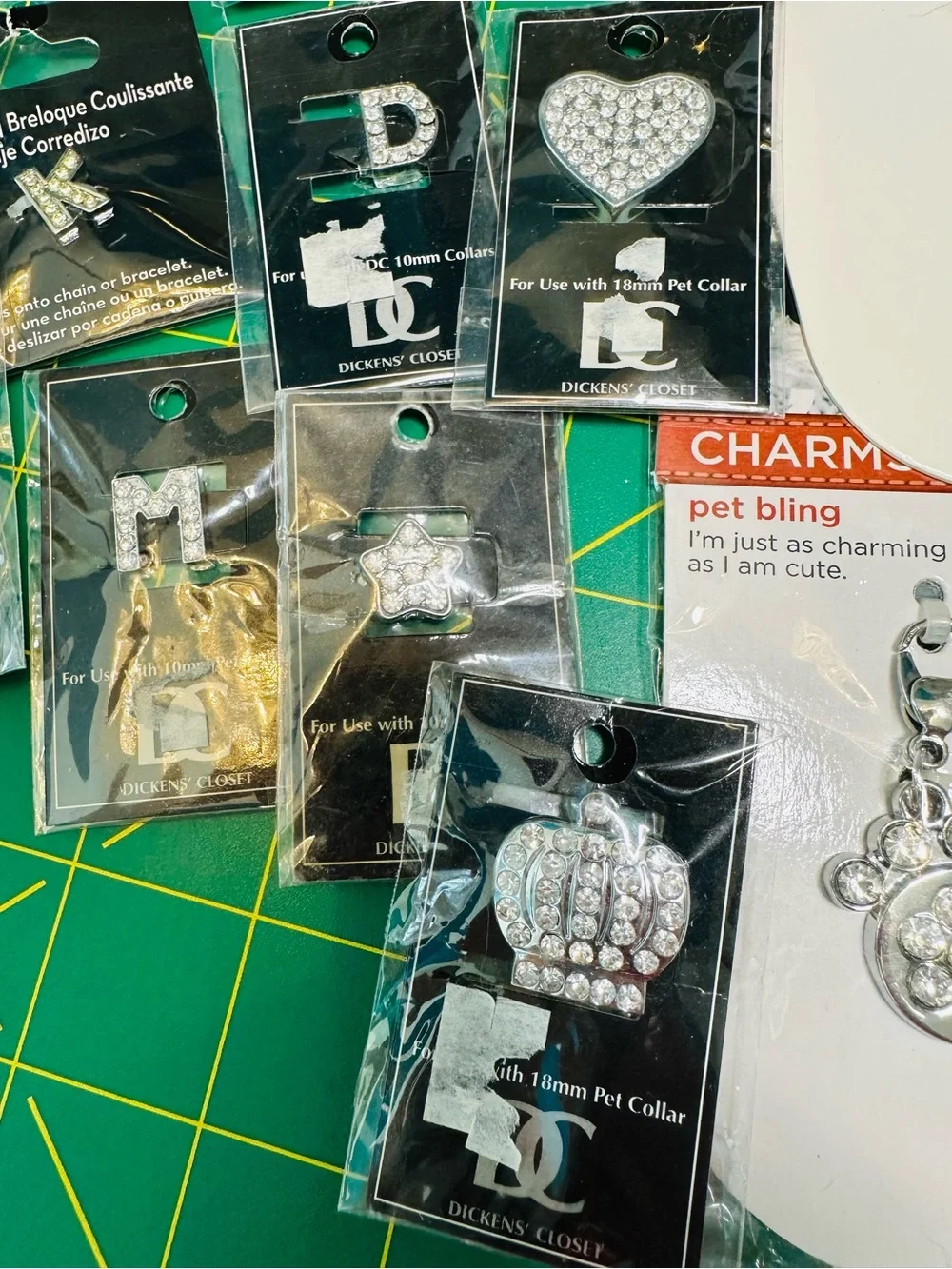 Pet Collar with Bling Charms Lot